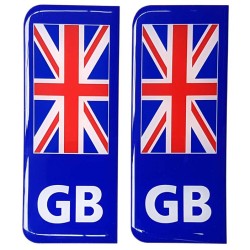GB Number Plate Sticker Decal Badge Union Jack Flag 3d Resin Gel Domed