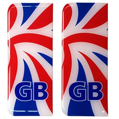 GB Number Plate Sticker Decal Badge Union Jack UK Flag 3d Resin Gel Domed