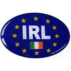 Ireland Car Sticker Decal Badge Oval IRL Irish Eire Flag EU Euro Stars Resin Gel 3D Domed