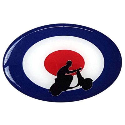 Moped Scooter Sticker Decal Oval Badge Mod Target Resin Gel 3D Domed Badge