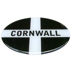 Cornwall Car Sticker Decal Badge Oval Cornish Kernow St. Piran Flag Resin Gel 3D Domed