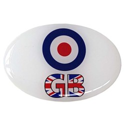 GB Moped Scooter Sticker Decal Oval Badge Mod Target Union Jack Resin Gel 3D Domed