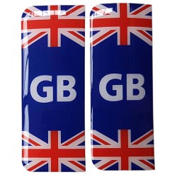 GB Number Plate Sticker Decal Badge Union Jacks Flags 3d Resin Gel Domed