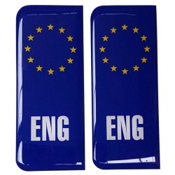 England Number Plate Blue Sticker Decal Badge ENG Euro EU Stars 3d Resin Gel Domed