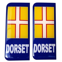 Dorset Flag Number Plate Sticker Decal Badge 3d Resin Gel Domed