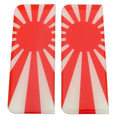 Japan Number Plate Sticker Decal Badge Japanese Rising Sun Flag Red & White 3d Resin Gel Domed