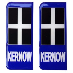 Cornwall Flag Number Plate Sticker Decal Badge Kernow Cornish St. Piran 3d Resin Gel Domed
