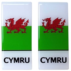 Wales Number Plate Sticker Decal Badge Cymru Brexit Flag 3d Resin Gel Domed