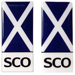 Scotland Number Plate Blue Sticker Decal Badge SCO Saltire Flag 3D Resin Gel Domed