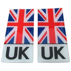 UK Number Plate Sticker Decal Badge Union Jack Flag 3d Resin Gel Domed