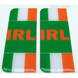 Ireland Number Plate Sticker Decal Badge IRL Irish Eire Flags 3D Resin Gel Domed