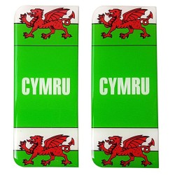 Wales Number Plate Sticker Decal Badge Cymru Welsh Flags 3d Resin Gel Domed