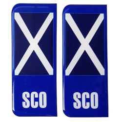 Scotland Number Plate Sticker Decal Badge SCO Flag 3d Resin Gel Domed