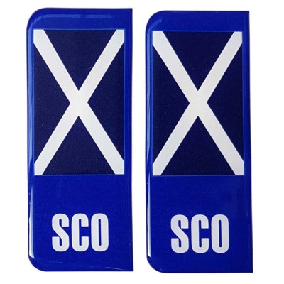 Scotland Number Plate Sticker Decal Badge SCO Flag 3d Resin Gel Domed