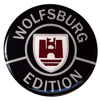 Wolfsburg Edition Car Sticker Decal Badge Round German Crest Resin Gel 3D Domed 100mm