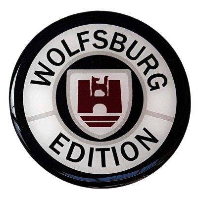 Wolfsburg Edition Car Sticker Decal Badge Round German Crest Resin Gel 3D Domed 100mm