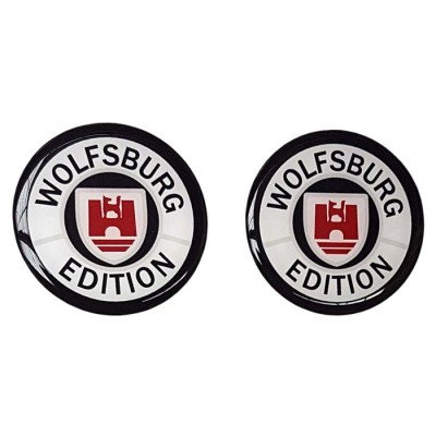 Wolfsburg Edition Car Sticker Decal Badge Round German Crest Resin Gel 3D Domed 45mm