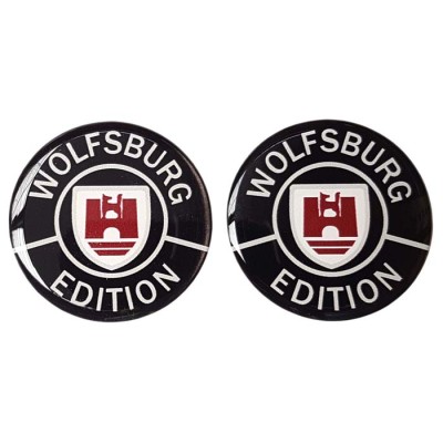 Wolfsburg Edition Car Sticker Decal Badge Round German Crest Resin Gel 3D Domed 45mm