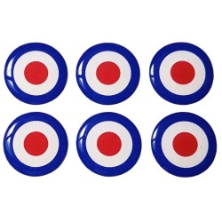 Mod Target Sticker Decal Badge Moped Scooter Resin Gel 3D Domed 30mm