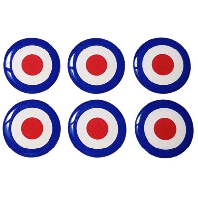 Mod Target Sticker Decal Badge Moped Scooter Resin Gel 3D Domed 20mm