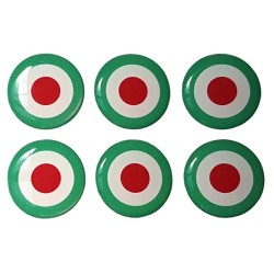 Mod Target Sticker Decal Badge Italy Moped Scooter Resin Gel 3D Domed 25mm