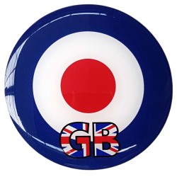 Moped Scooter Sticker Decal Round Badge Mod Target GB Union Jack Resin Gel 3D Domed Badge 80mm