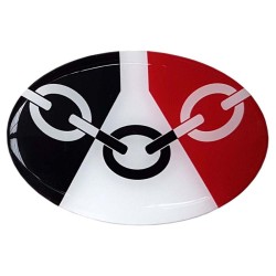Black Country Flag Car Sticker Decal Badge Oval Resin Gel 3D Domed