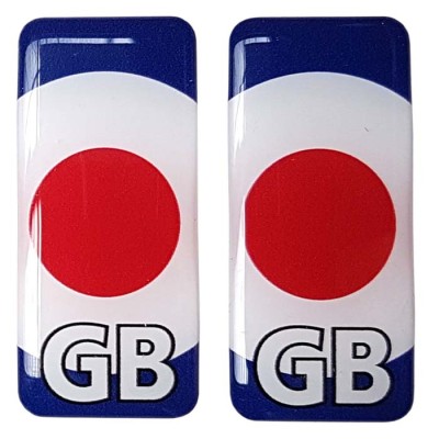 Scooter Moped Number Plate Sticker Decal Badge GB Mod Target 3d Resin Gel Domed