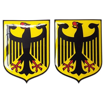 Germany Car Sticker Decal Badge Shield Deutschland Coat of Arms Bundesadler Resin Gel 3D Domed