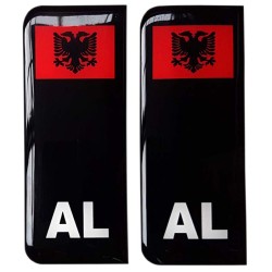 Albania Number Plate Sticker Decal Badge Albanian Eagle Flag 3d Resin Gel Domed