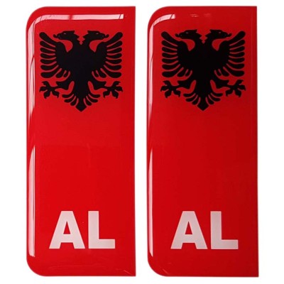 Albania Number Plate Sticker Decal Badge Albanian Eagle Flag 3d Resin Gel Domed