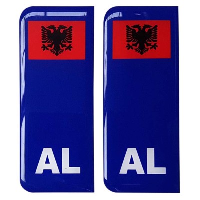 Albania Number Plate Sticker Decal Badge Albanian Eagle Flag 3d Resin Gel Domed