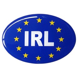 Ireland Car Sticker Decal Badge Oval IRL Irish Eire EU Euro Stars Resin Gel 3D Domed