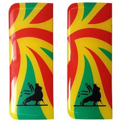Jamaica Number Plate Sticker Decal Badge Rasta Rastafari Lion Flag 3D Resin Gel Domed