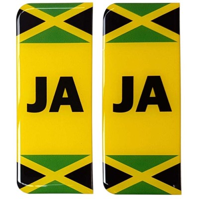 Jamaica Number Plate Sticker Decal Badge Jamaican Flag 3d Resin Gel Domed