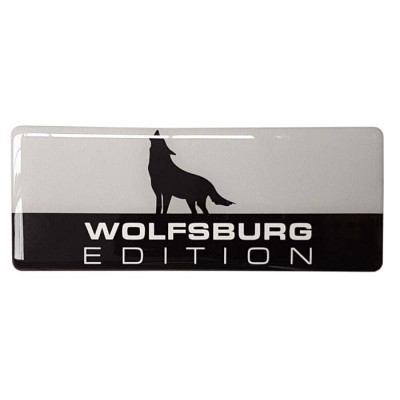 Wolfsburg Edition Car Sticker Decal Badge German Crest Resin Gel 3D Domed 126mm x 50mm