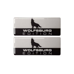 Wolfsburg Edition Car Sticker Decal Badge German Crest Resin Gel 3D Domed 2pk