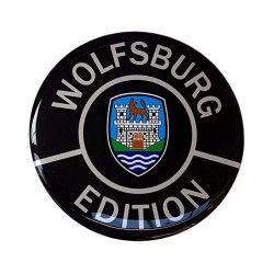 Wolfsburg Edition Car Sticker Decal Badge Round German Crest Resin Gel 3D Domed 80mm