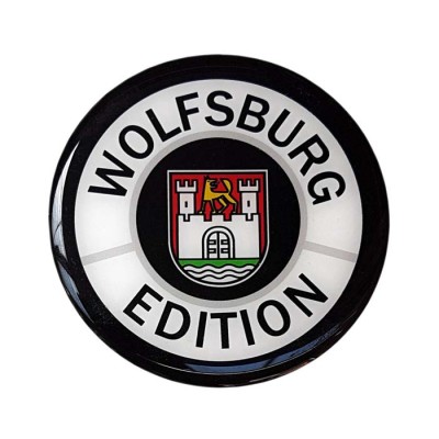 Wolfsburg Edition Car Sticker Decal Badge Round German Crest Resin Gel 3D Domed 80mm