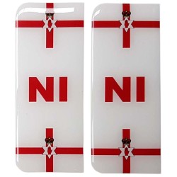 Northern Ireland Number Plate Sticker Decal Badge NI Ulster Banner Flags 3d Resin Gel Domed