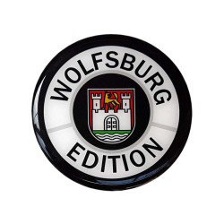 Wolfsburg Edition Car Sticker Decal Badge Round German Crest Resin Gel 3D Domed 70mm