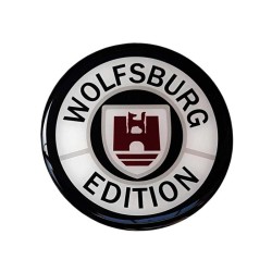 Wolfsburg Edition Car Sticker Decal Badge Round German Crest Resin Gel 3D Domed 70mm