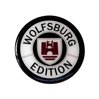 Wolfsburg Edition Car Sticker Decal Badge Round German Crest Resin Gel 3D Domed 70mm