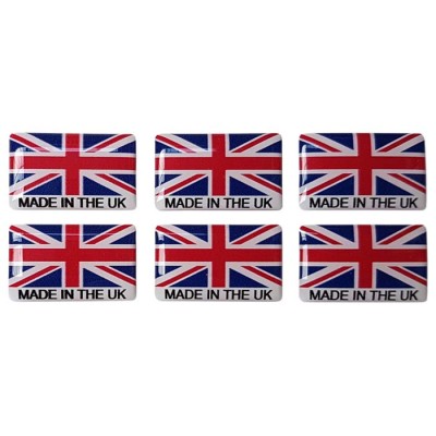 Made In The UK Sticker Decal Union Jack Badge Resin Gel 3D Domed