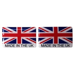 Made In The UK Sticker Decal Union Jack Badge Resin Gel 3D Domed