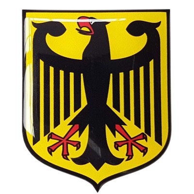 Germany Car Sticker Decal Badge Shield Deutschland Coat of Arms Bundesadler Resin Gel 3D Domed