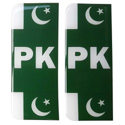 Pakistan Number Plate Sticker Decal Badge Pakistani Flags 3d Resin Gel Domed