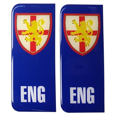 England Number Plate Sticker Decal Badge ENG St. George Cross Lion Flag 3d Resin Gel Domed