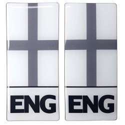 England Number Plate Sticker Decal Badge ENG St. George Flags Black & White 3d Resin Gel Domed