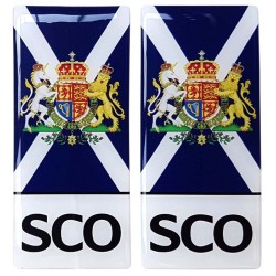 Scotland Number Plate Sticker Decal Badge SCO Saltire Flag Scottish Coat of Arms 3d Resin Gel Domed